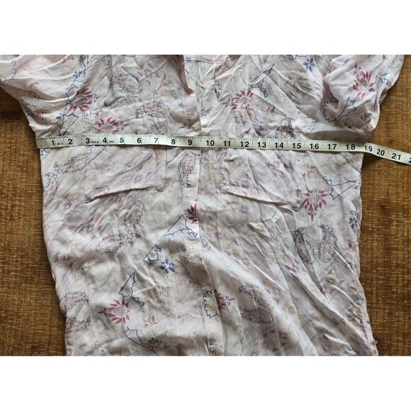 Cloth and stone paisley button up sheer Long sleeve shirt women's size small - Picture 9 of 9